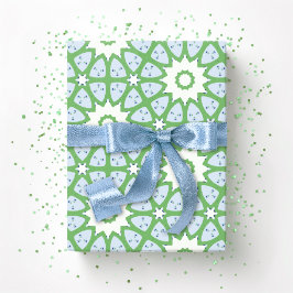 Amal Star Lattice in Slate and Green Geschenkpapier