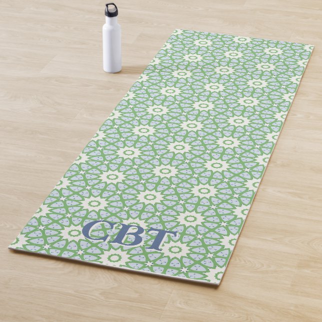 Amal Star Lattice in Slate and Green Personalized Yogamatte (Beispiel)