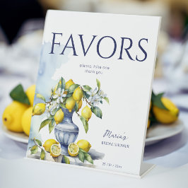 Amalfi Blaue Vase Zitronen bevorzugen Zeichen Sockelschild