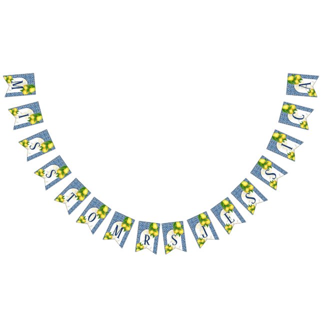 Amalfi blauen Fliesen Zitronen fehlen zu mrr 7 Buc Wimpelkette (Alle)