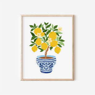 Amalfi-Chinoiserie-Ingwer-Topf-Lemon-Zweig-Kunst Poster