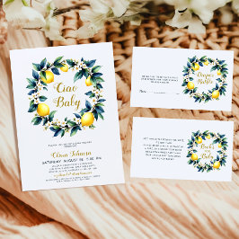 Amalfi Ciao Baby Diaper Raffle Card | Lemon Wreath Begleitkarte