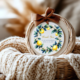 Amalfi Ciao Baby Thank You Stickers | Lemon Wreath