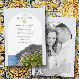 Amalfi Coast Arch Italy Lemons Wedding Photo Einladung