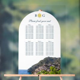 Amalfi Coast Arch Italy Wedding Seating Chart Acrylschild