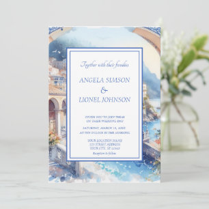 Amalfi Coast Blue Tiles Italien Personalisiertes F Einladung