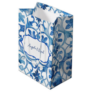 Amalfi Coast Blue White Tiles Italien Mittlere Geschenktüte