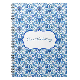 Amalfi Coast Blue White Tiles Italien Notizblock