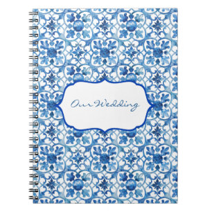 Amalfi Coast Blue White Tiles Italien Notizblock