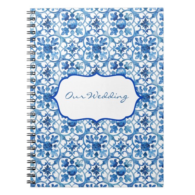 Amalfi Coast Blue White Tiles Italien Notizblock (Vorderseite)