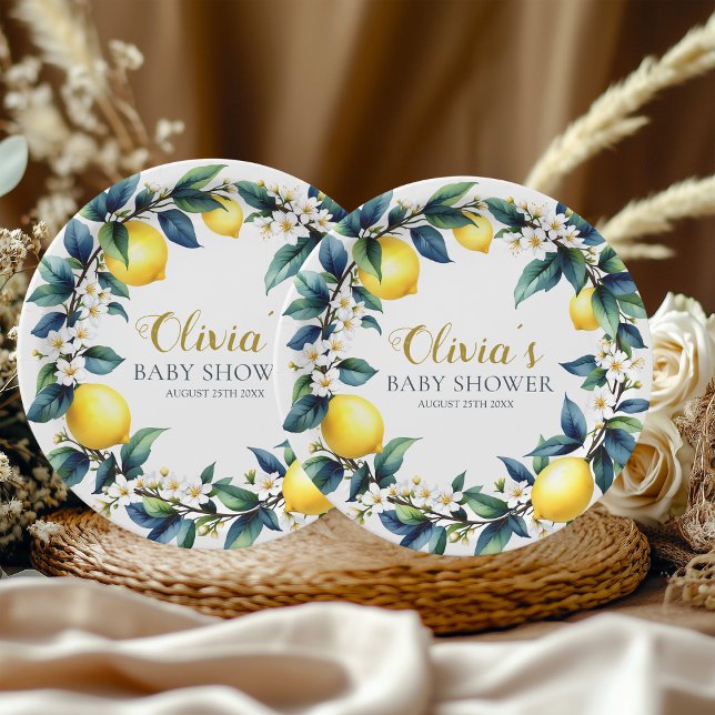 Amalfi Coast Ciao Baby Paper Plates | Lemon Wreath Pappteller (Von Creator hochgeladen)