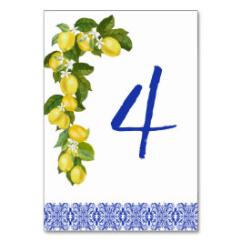 Amalfi Coast I Italian Lemon & Blue Tile Details Tischnummer