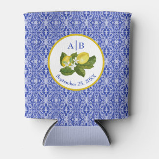 Amalfi Coast I Italian Lemon & Blue Tile Mongram Dosenkühler