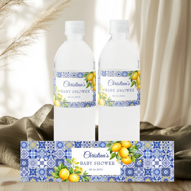 Amalfi Coast Italienische Babydusche Wasserflaschenetikett (Von Creator hochgeladen)