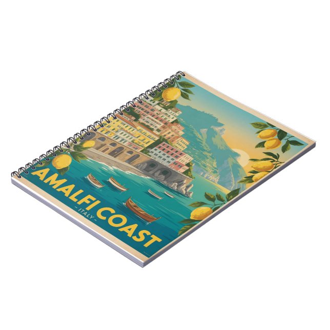 Amalfi Coast Italy Vintage Travel Notizblock (Linke Seite)