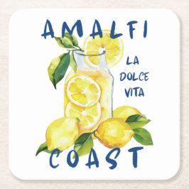 Amalfi Coast – La Dolce Vita Limoncello Lemons Rechteckiger Pappuntersetzer