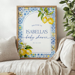 Amalfi Coast Lemon Baby Dusche Begrüßungszeichen Poster
