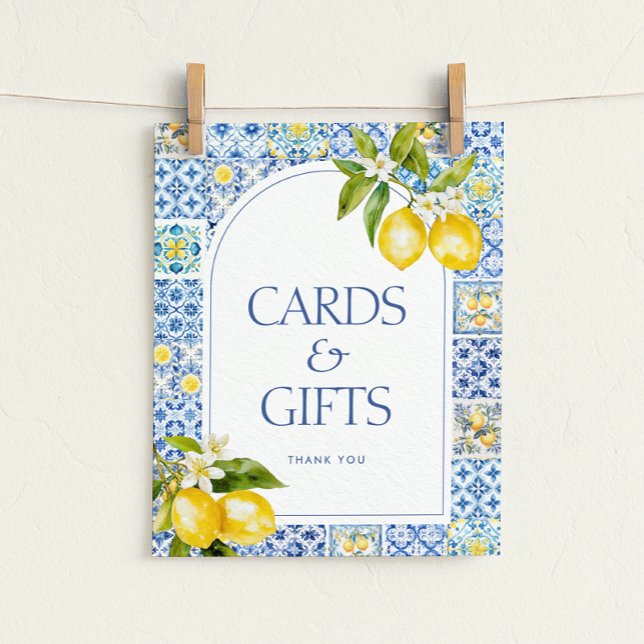 Amalfi Coast Lemon Baby Shower Cards & Gifts Sign Poster (Von Creator hochgeladen)