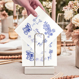 Amalfi Coast Lemon Bridal Shower Cocktail Napkins  Serviette