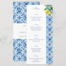 Amalfi Coast Lemon Tiles Italien Hochzeit Menükarte