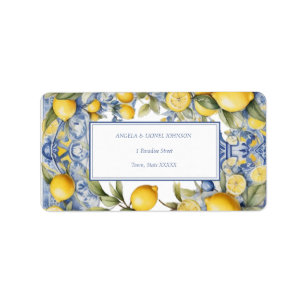 Amalfi Coast Lemon Tiles Italien Personalisierte N Adressaufkleber