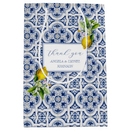 Amalfi Coast Lemon Tiles Italien Personalisierte N Mittlere Geschenktüte
