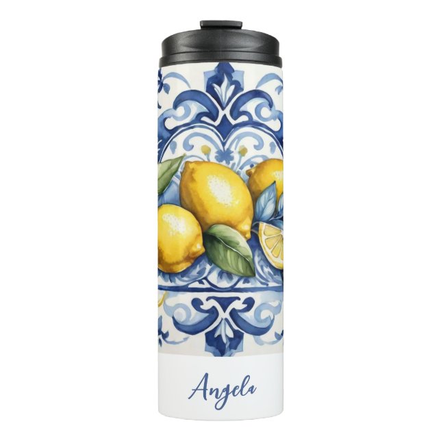 Amalfi Coast Lemon Tiles Italien Thermosbecher (Vorderseite)