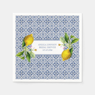 Amalfi Coast Lemon Tiles Italy Personalized names Serviette