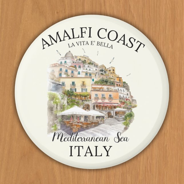 Amalfi Coast Meditteranean Sea Vintage Landscape Magnet (Von Creator hochgeladen)