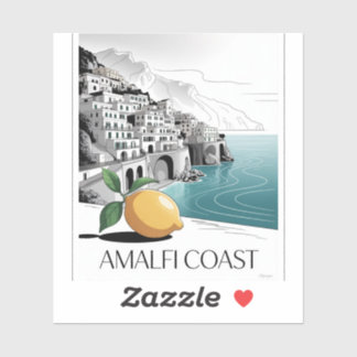 Amalfi Coast Minimalist Line Art Aufkleber