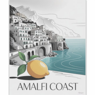 Amalfi Coast Minimalist Line Art Aufkleber