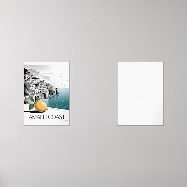 Amalfi Coast Minimalist Line Art Bilderwand Sets (Vorderseite)