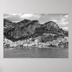 Amalfi Coast monochromatisch Poster