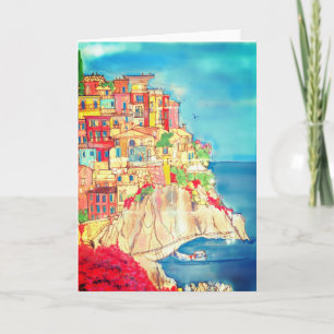 Amalfi Coast of Italy Greeting Card by artist Karte