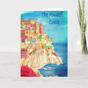 Amalfi Coast of Italy Greeting Card by artist Karte
