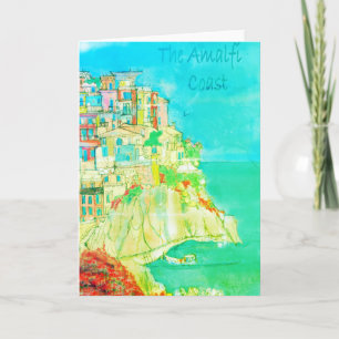 Amalfi Coast of Italy Greeting Card by artist Karte
