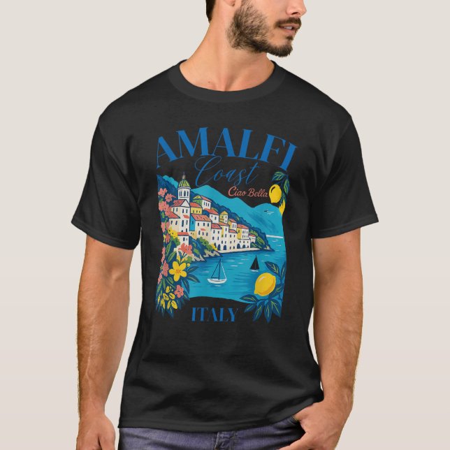 Amalfi Coast Party Lemon Ciao Italienisch T-Shirt (Vorderseite)