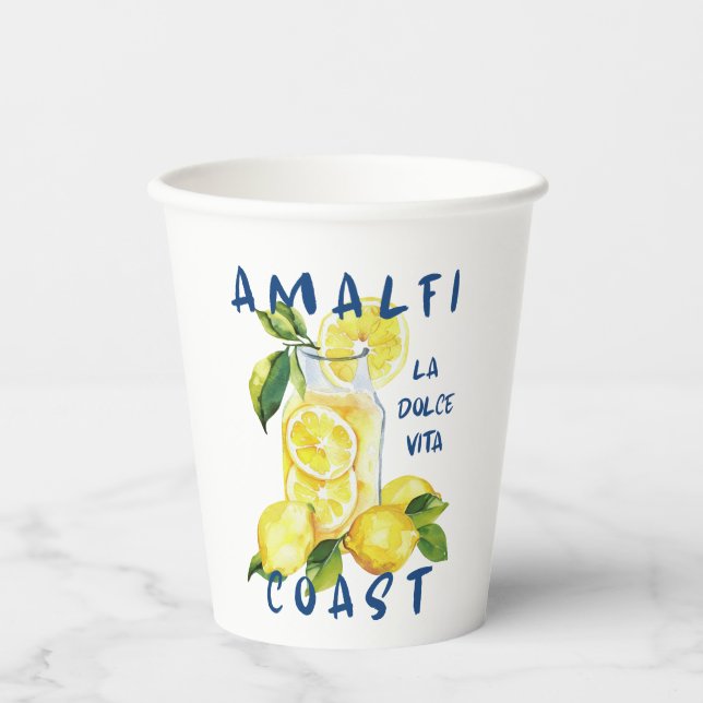 Amalfi Coast Sticker – La Dolce Vita Limoncello  Pappbecher (Vorderseite)