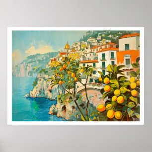 Amalfi Coast Vintage Reise Poster