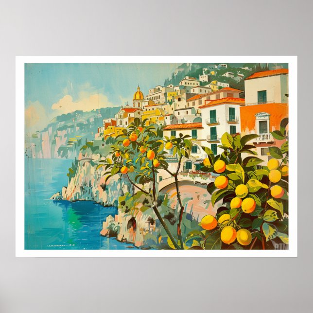 Amalfi Coast Vintage Reise Poster (Vorne)