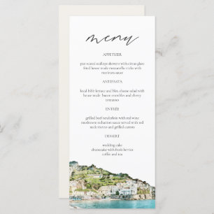 AMALFI COAST Watercolor Wedding Menu Cards Menükarte