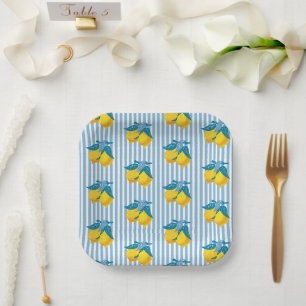 Amalfi-Gelbe Zitronen im mediterranen Stil Pappteller