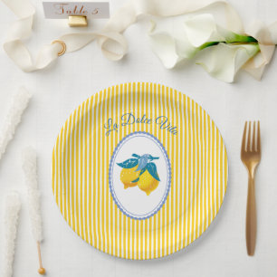 Amalfi Gelbe Zitronen im mediterranen Stil Pappteller