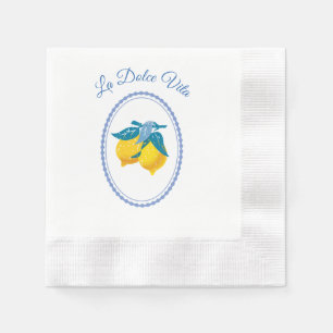 Amalfi-Gelbe Zitronen im mediterranen Stil Serviette