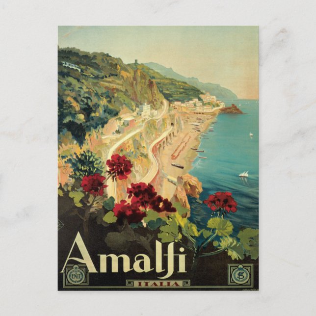 Amalfi Italia Vintag Italien Postkarte (Vorderseite)