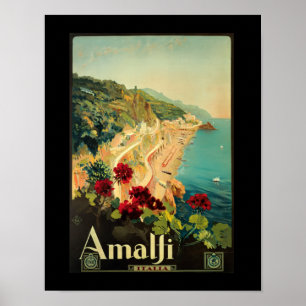 Amalfi Italia Vintag Italien Reisen Poster