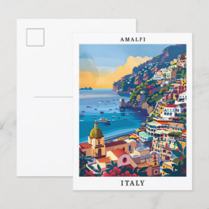 Amalfi Italien Elegante Kunst, Dichtung und Musik Postkarte