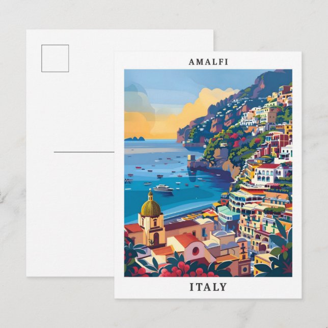 Amalfi Italien Elegante Kunst, Dichtung und Musik Postkarte (Vorne/Hinten)