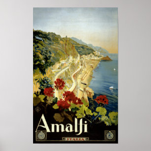Amalfi Italien Italia Vintage Poster wiederhergest