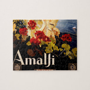 Amalfi Italien Reiseplakat Kunst Grafik Puzzle